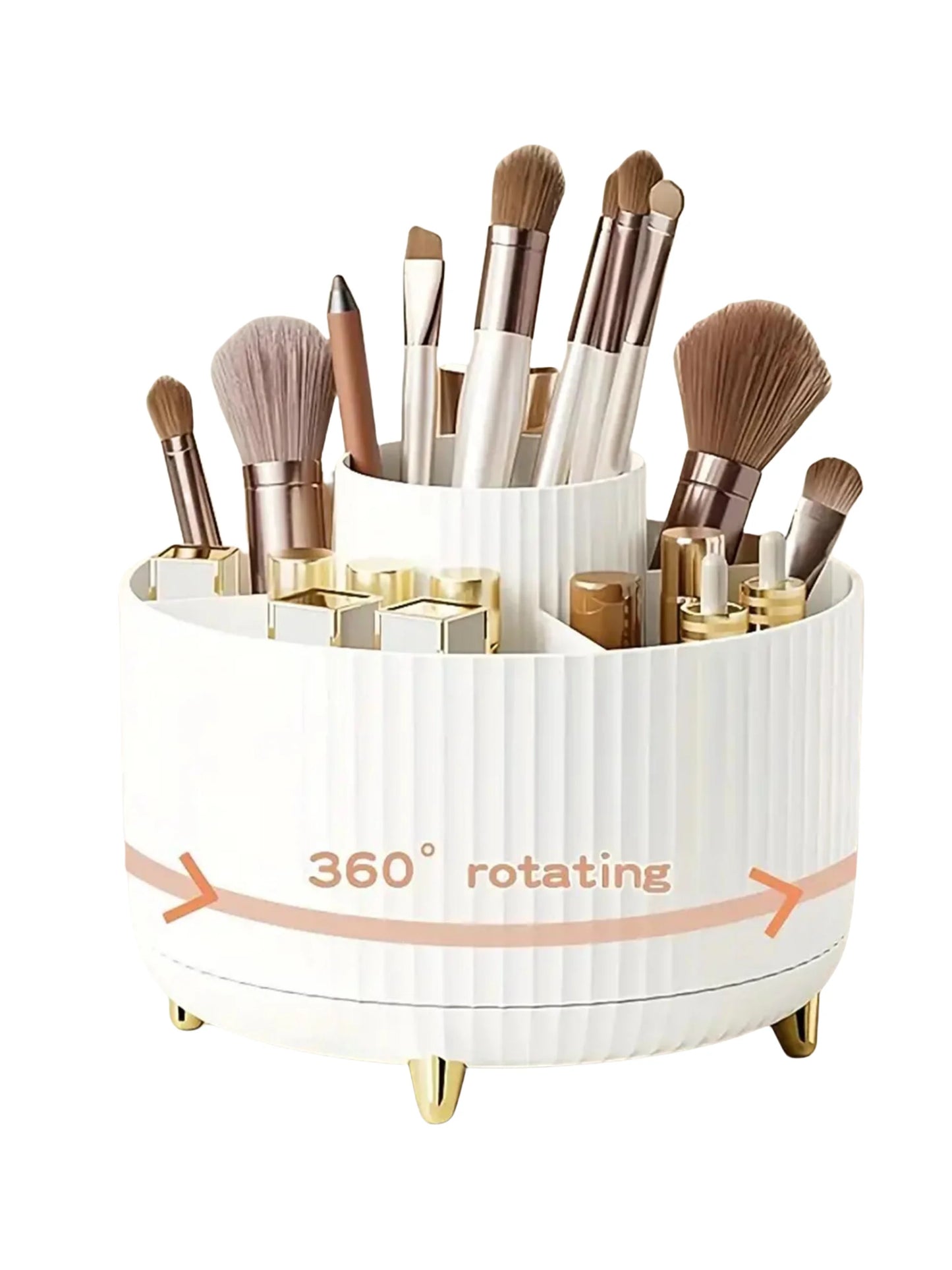 360° Rotating Makeup Organizer – Adjustable Cosmetic Storage
